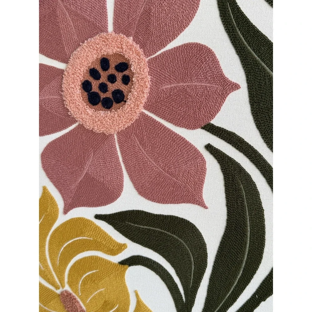 NWT BP Home Textile  Embroidered Woven Wall Art Vibrant Floral Decor 18